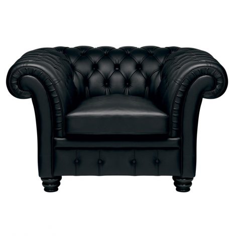 Chesterfield Chair Leather Black