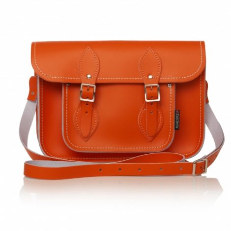 Zatchels Orange Leather Satchel Bag - Orange