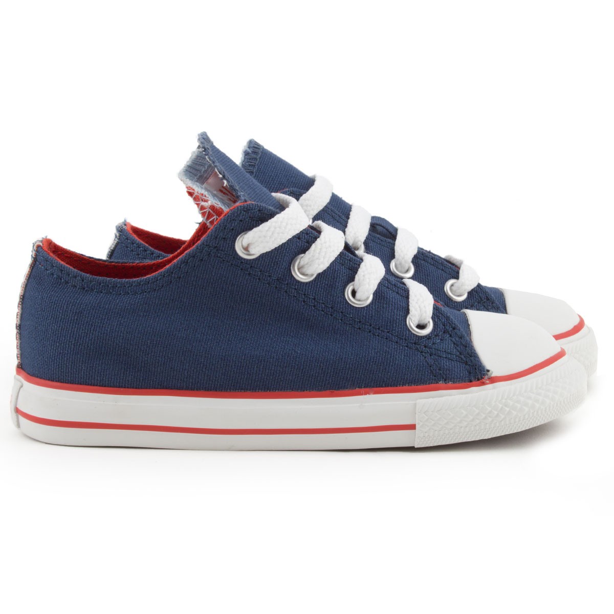 Converse Navy Trainers With A Double Tongue