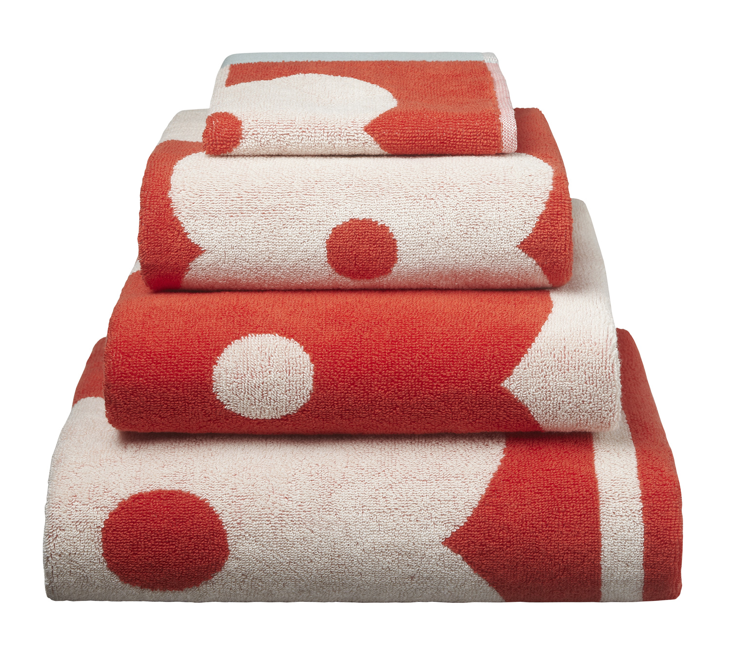 Orla Kiely Abacus Flower Jacquard Tomato Bath Sheet